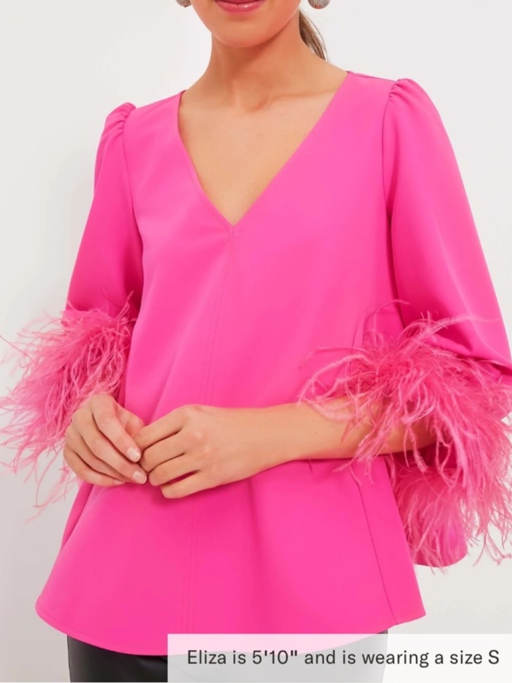 NWT $198 Tuckernuck Hot Pink Feather Easton
Blouse Size Large